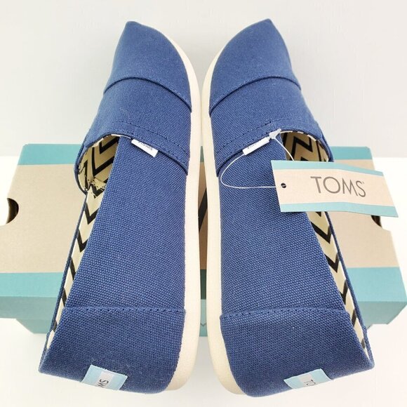 TOMS Alpargata Slip-On Shoes Navy Recycled Cotton Canvas Women's 9.5 NIB - Picture 9 of 12